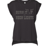 burn it up, like neon lights, concert, festival, muscle, tee, t-shirt, Canyon Skye, country, summer 